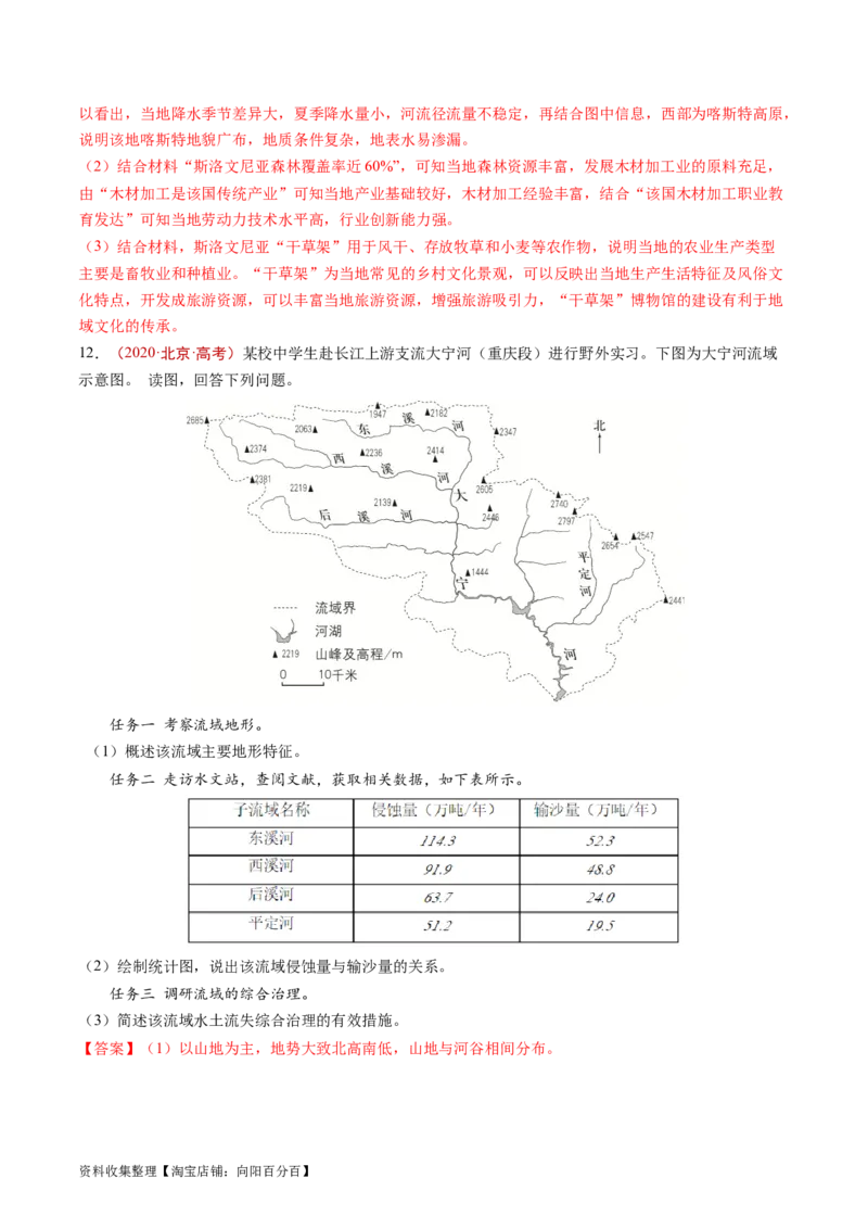 专题17区域联系与区域协调发展-学易金卷：五年（2019-2023）高考地理真题分项汇编（解析版）_通用版（老高考）复习资料_2024年复习资料