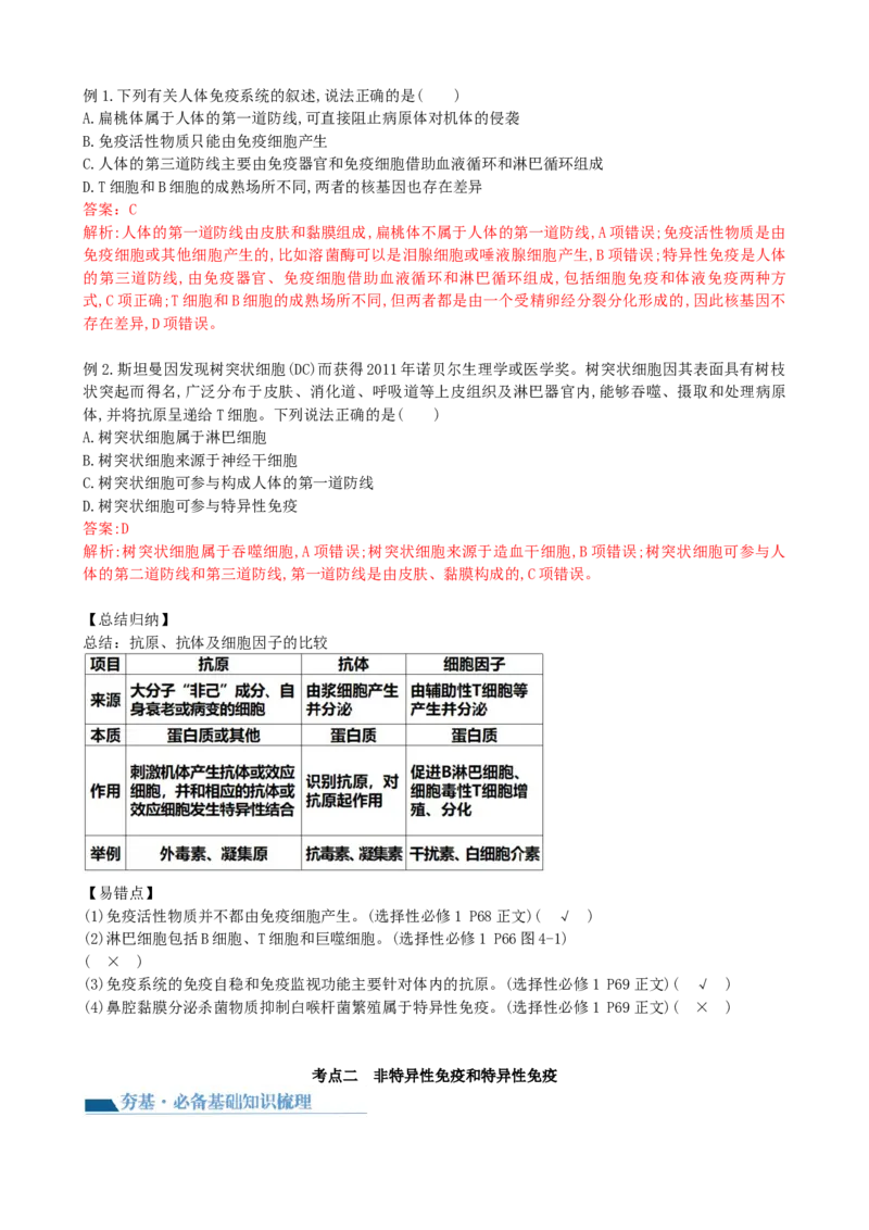 第29讲免疫调节（讲义）（教师版）_2024年新高考资料_1.2024一轮复习_2024年高考生物一轮复习讲练测（新教材新高考）