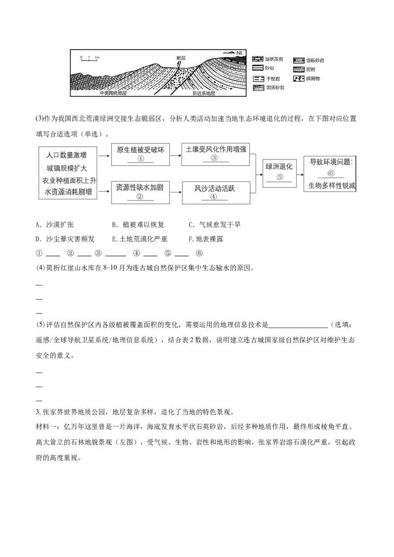 重难点专题08生物与环境、人类（原卷版）_2025年新高考资料_二轮复习_2025年高三地理高考二轮复习专项提升（新高考通用）3405802_重点&middot;难点&middot;热点专练（分地区）_上海专用