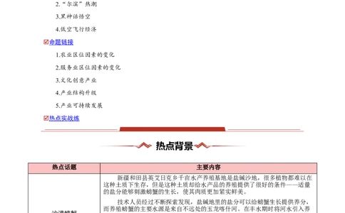 热点04产业发展-2025年高考地理热点&middot;重点&middot;难点专练（新高考通用）（原卷版）_2025年新高考资料_二轮复习_2025年高三地理高考二轮复习专项提升（新高考通用）3405802_新高考通用