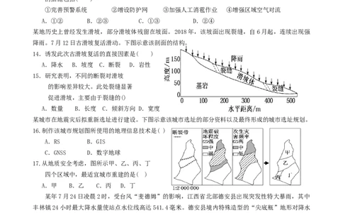 第21讲：自然灾害及防灾减灾（答案在最后一行，无解析）_通用版（老高考）复习资料_2024年复习资料_2024届高考地理一轮复习配套练习小题狂练（答案在最后一行，无解析）