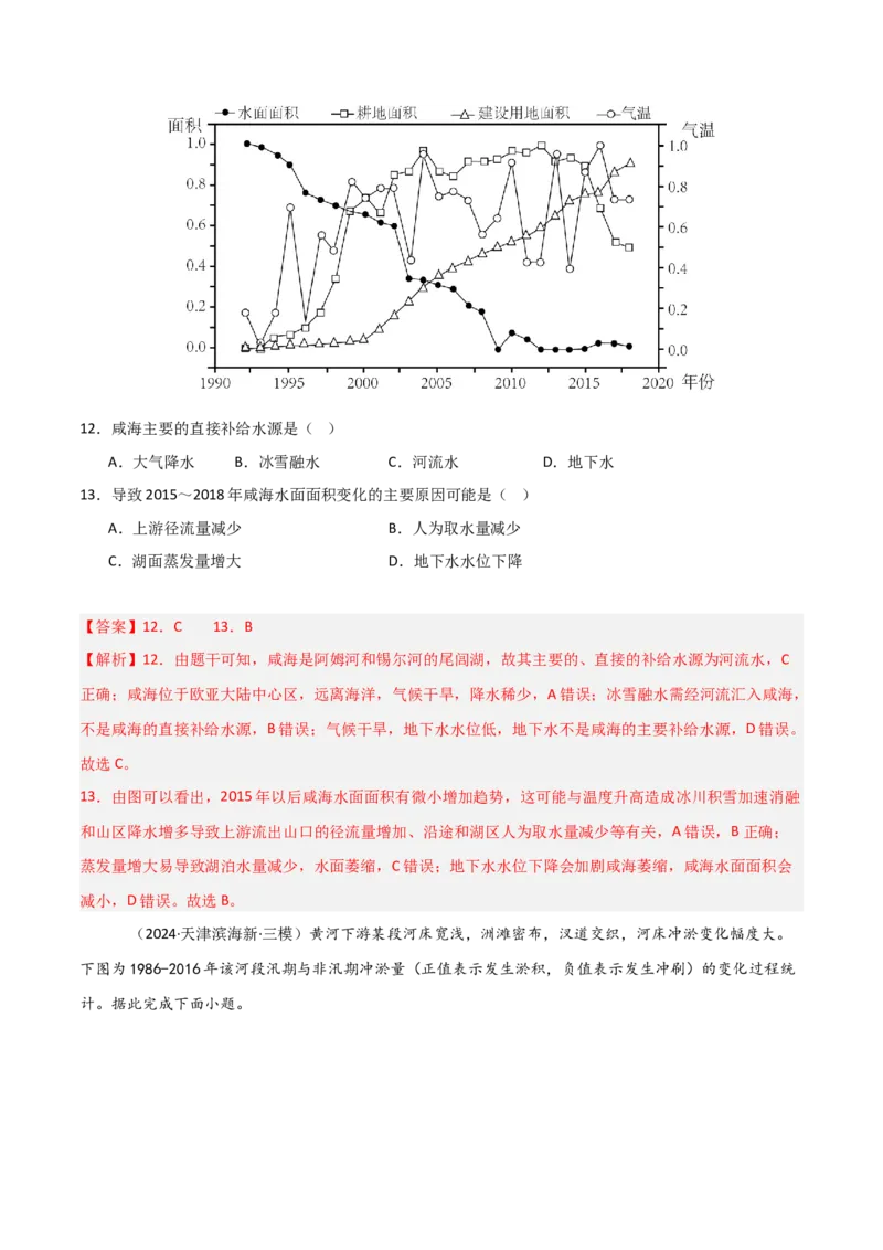 重难点07陆地水体与人类活动（解析版）_2025年新高考资料_二轮复习_2025年高三地理高考二轮复习专项提升（新高考通用）3405802_重点&middot;难点&middot;热点专练（分地区）_天津专用