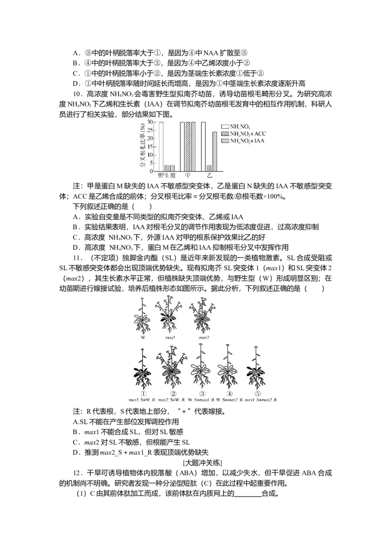 2025届高中生物学一轮复习检测案31　植物的激素调节（一）（含解析）_2025年新高考资料_一轮复习_2025届高中生物学一轮复习分层复习检测(含解析)