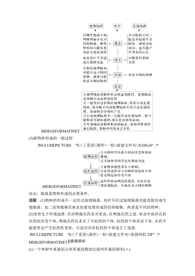 第21讲生物的进化_2024年新高考资料_1.2024一轮复习_2024年高考生物一轮复习讲义（新人教版）_另附1套Word版题库_必修2_第七单元生物的变异和进化