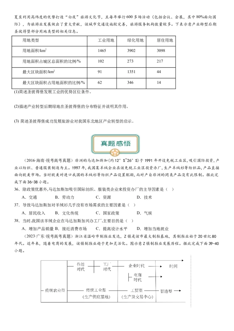 2024届新高考一轮复习专题十产业活动第二十七讲工业区位因素及其布局（试卷版）_通用版（老高考）复习资料_2024年复习资料_完备战2024年高考地理一轮复习考点帮（全国通用）