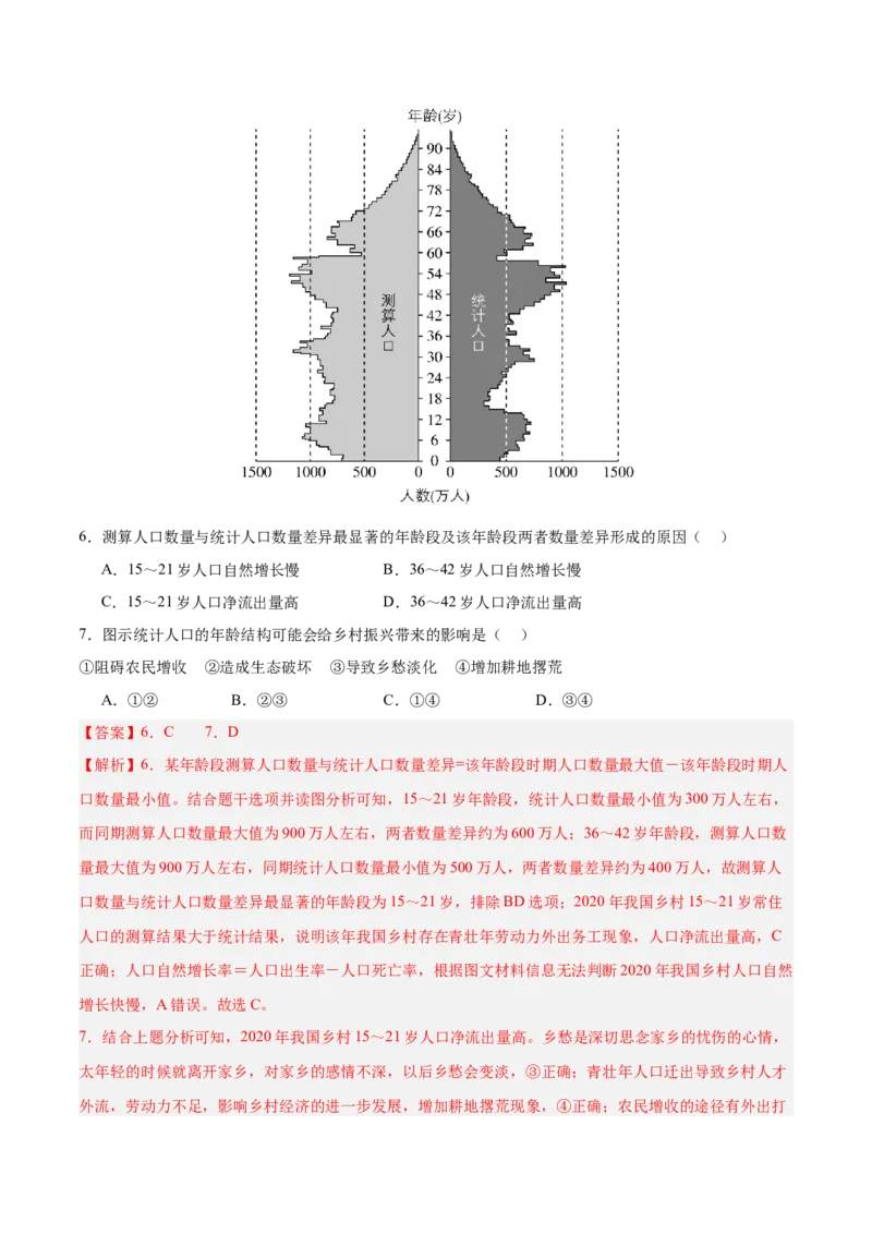 重难点09人口可持续发展（解析版）_2025年新高考资料_二轮复习_2025年高三地理高考二轮复习专项提升（新高考通用）3405802_重点&middot;难点&middot;热点专练（分地区）_江苏专用