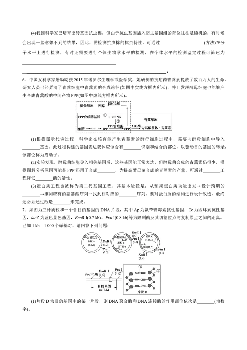 GKSW150_第27讲基因工程-备战2022年高考生物一轮复习精品讲义（人教版）(原卷版)_新高考复习资料_2022年新高考复习资料_备战2022新高考生物一轮复习精品讲义（人教版）