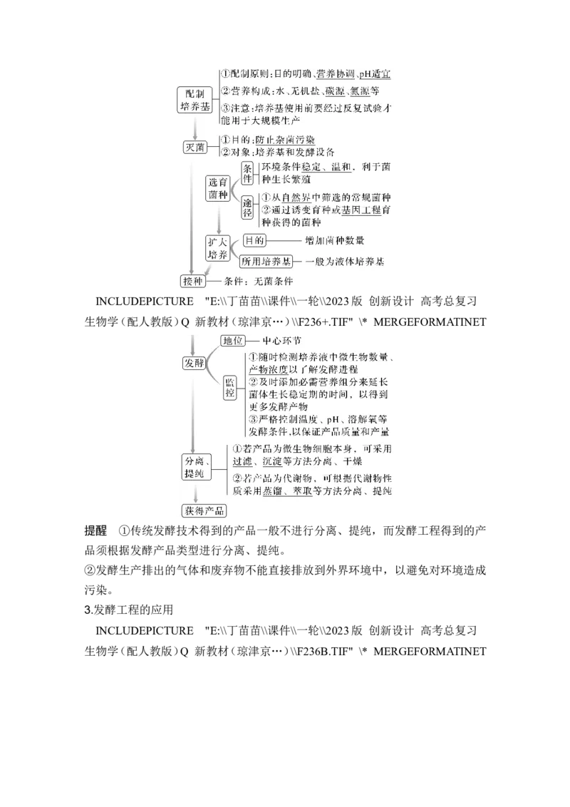 第32讲传统发酵技术的应用与发酵工程_2024年新高考资料_1.2024一轮复习_2024年高考生物一轮复习讲义（新人教版）_另附1套Word版题库_选择性必修3_第十单元生物技术与工程