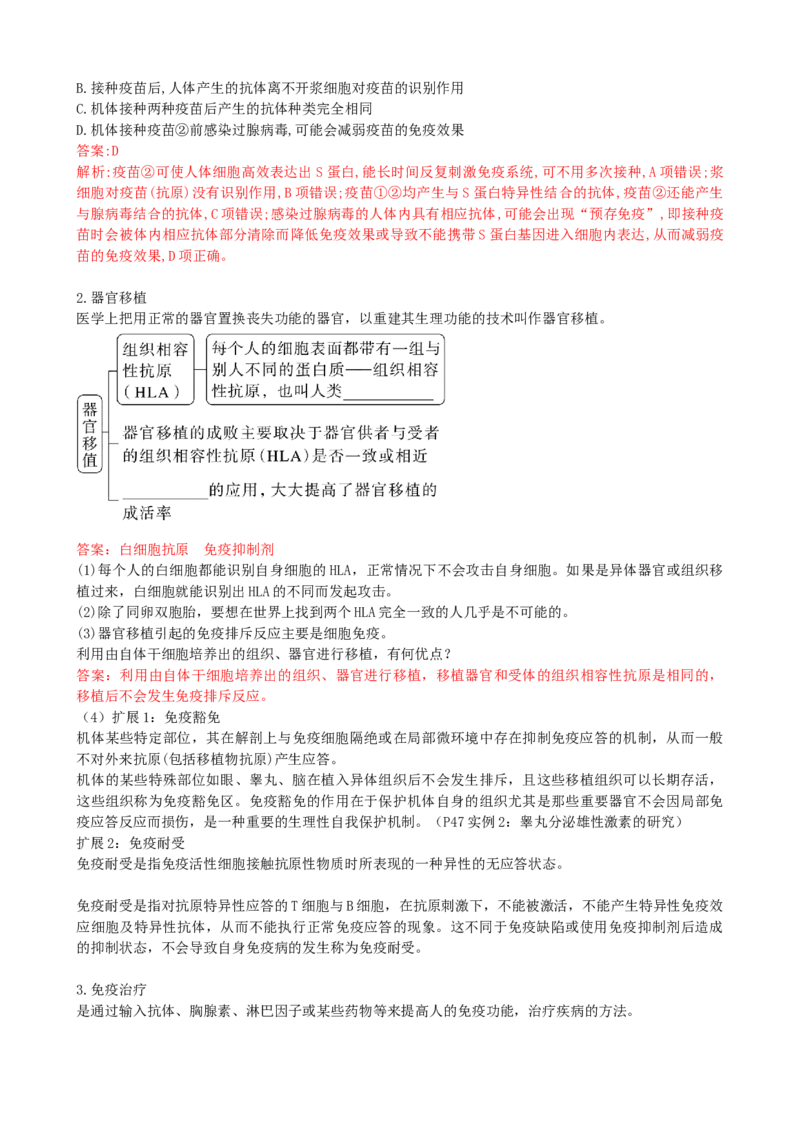 第30讲免疫失调和免疫学的应用（讲义）（教师版）_2024年新高考资料_1.2024一轮复习_2024年高考生物一轮复习讲练测（新教材新高考）
