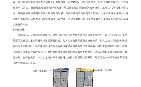 微专题风化作用（原卷版）_2025年新高考资料_二轮复习_01高考语文等多个文件_2025年高三地理高考二轮复习专项提升_微专题集成讲练