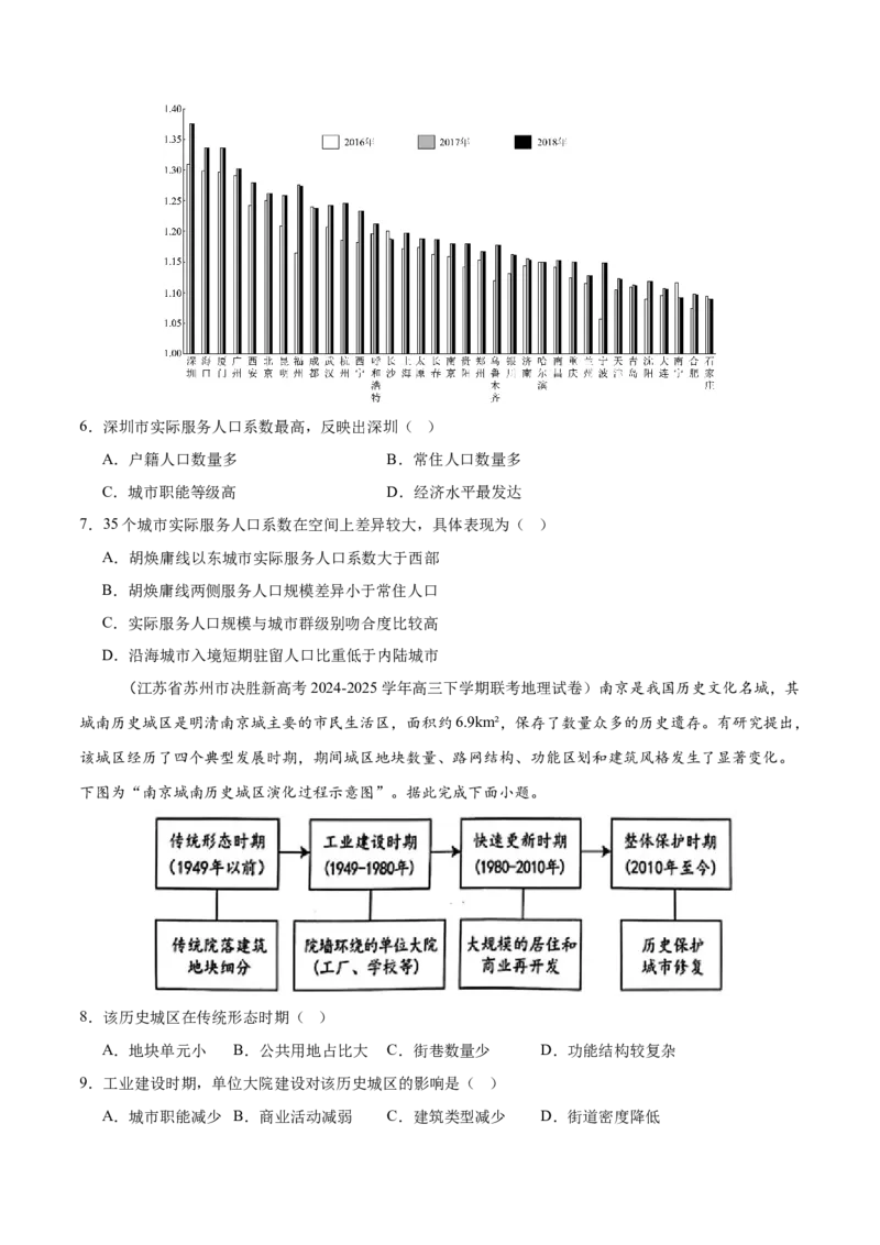 热点06人口忧虑与城市新发展（原卷版）_2025年新高考资料_二轮复习_01高考语文等多个文件_2025年高三地理高考二轮复习专项提升_重点&middot;难点&middot;热点专练（分地区）_江苏专用