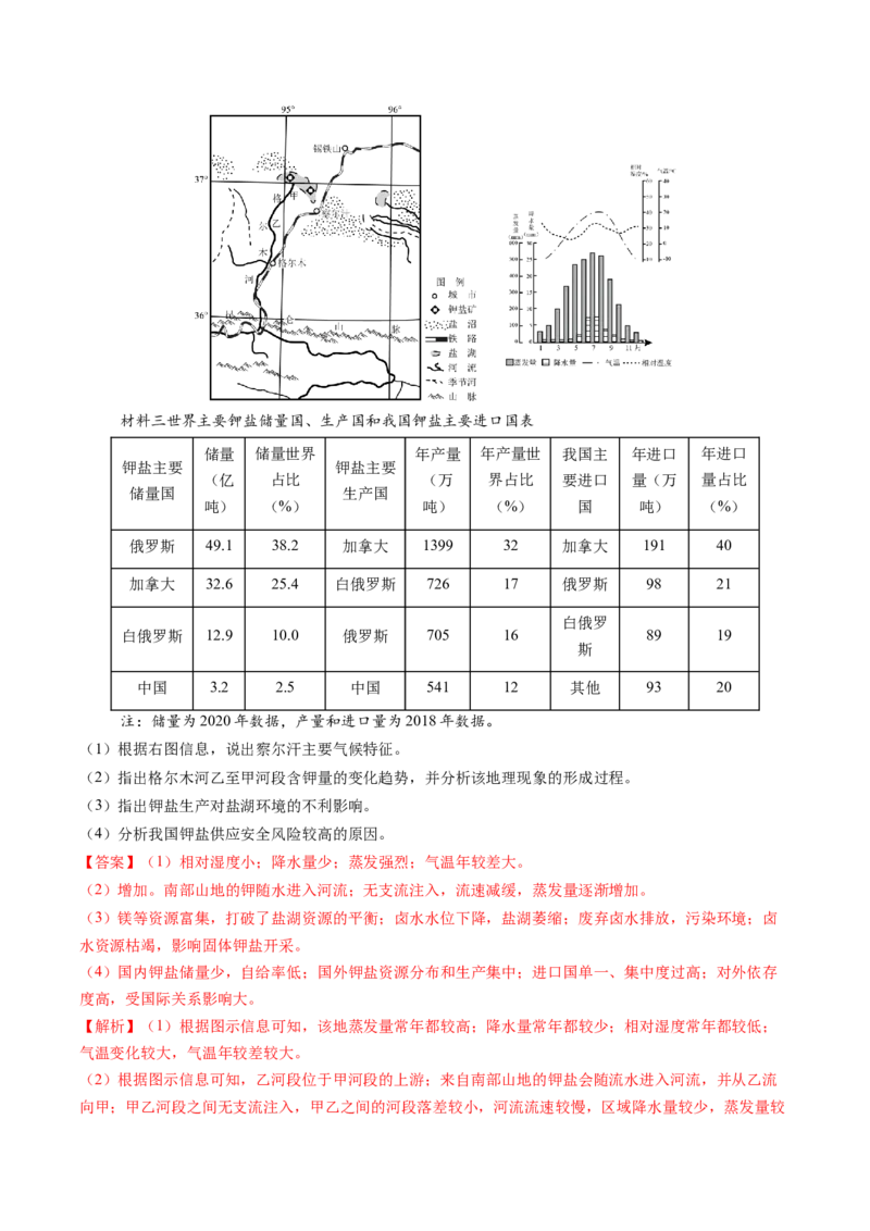 考前冲刺&mdash;&mdash;非选择题压轴特训02（解析版）_2025年新高考资料_二轮复习_01高考语文等多个文件_2025年高考地理二轮热点题型归纳与变式演练（新高考通用）