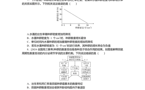 2025届高中生物学一轮复习检测案33　种群及其动态（含解析）_2025年新高考资料_一轮复习_2025届高中生物学一轮复习分层复习检测(含解析)