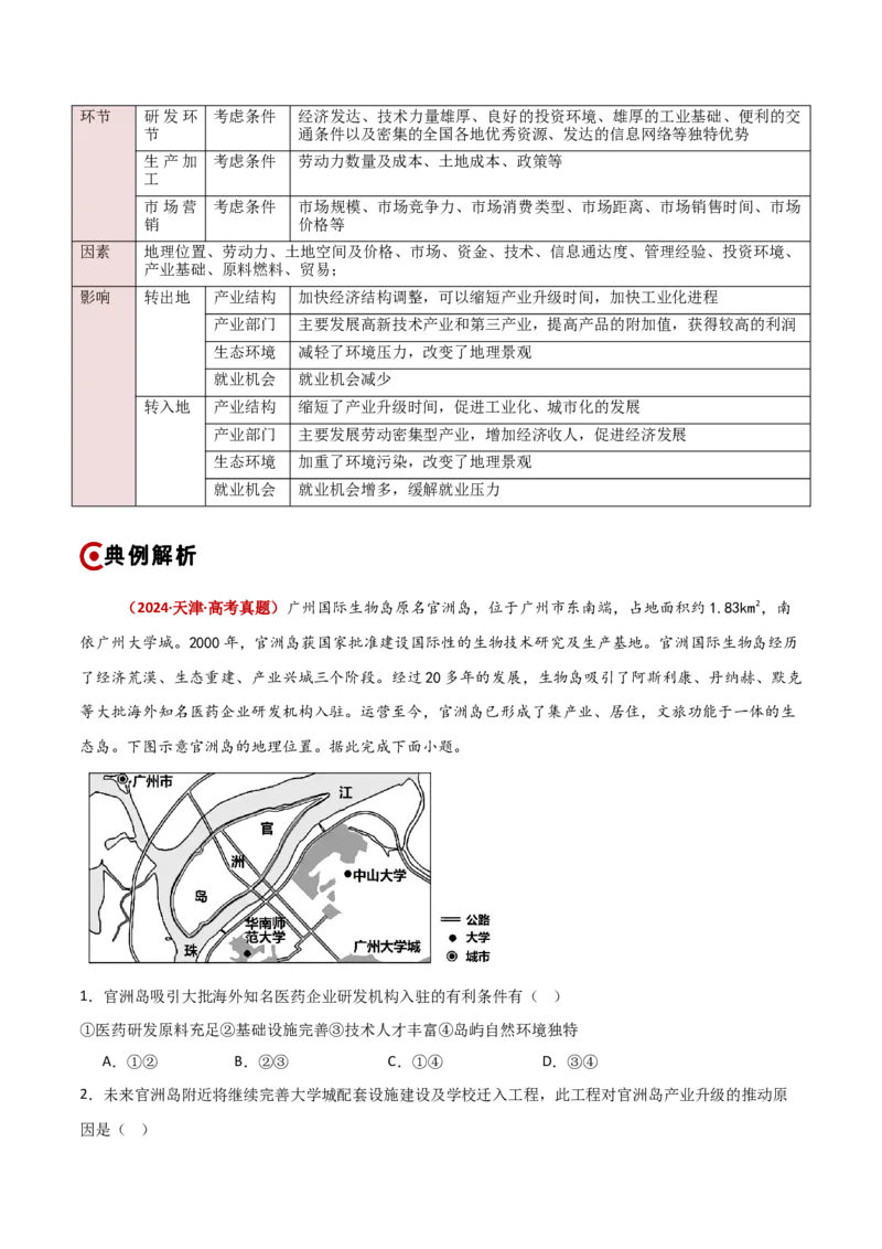 重难点10工业、服务业与产业结构的变化（原卷版）_2025年新高考资料_二轮复习_01高考语文等多个文件_2025年高三地理高考二轮复习专项提升_重点&middot;难点&middot;热点专练（分地区）_新高考通用