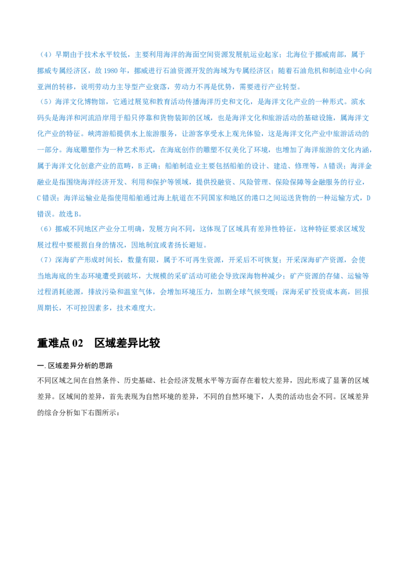 重难点专题17区域特征分析与区域差异比较（原卷版）_2025年新高考资料_二轮复习_2025年高三地理高考二轮复习专项提升（新高考通用）3405802_重点&middot;难点&middot;热点专练（分地区）
