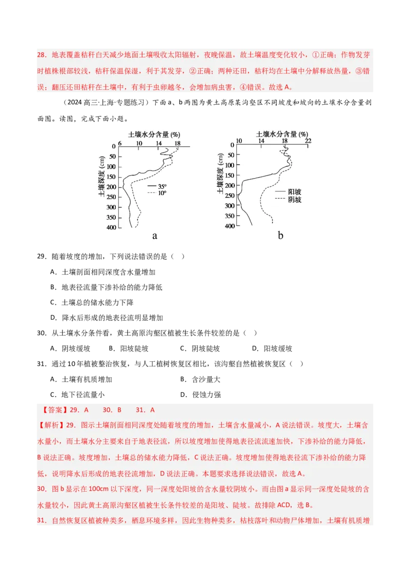 重难点09植被、土壤与人类活动（解析版）_2025年新高考资料_二轮复习_2025年高三地理高考二轮复习专项提升（新高考通用）3405802_重点&middot;难点&middot;热点专练（分地区）_天津专用