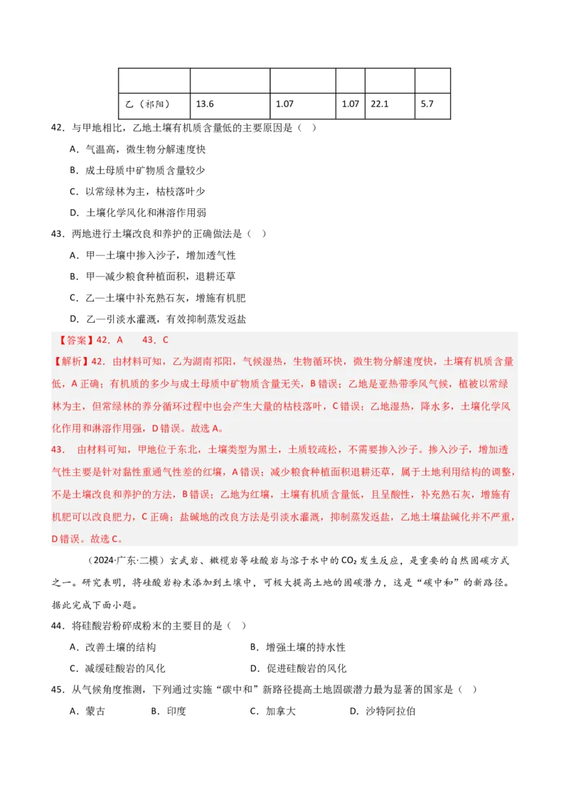 重难点09植被、土壤与人类活动（解析版）_2025年新高考资料_二轮复习_2025年高三地理高考二轮复习专项提升（新高考通用）3405802_重点&middot;难点&middot;热点专练（分地区）_天津专用