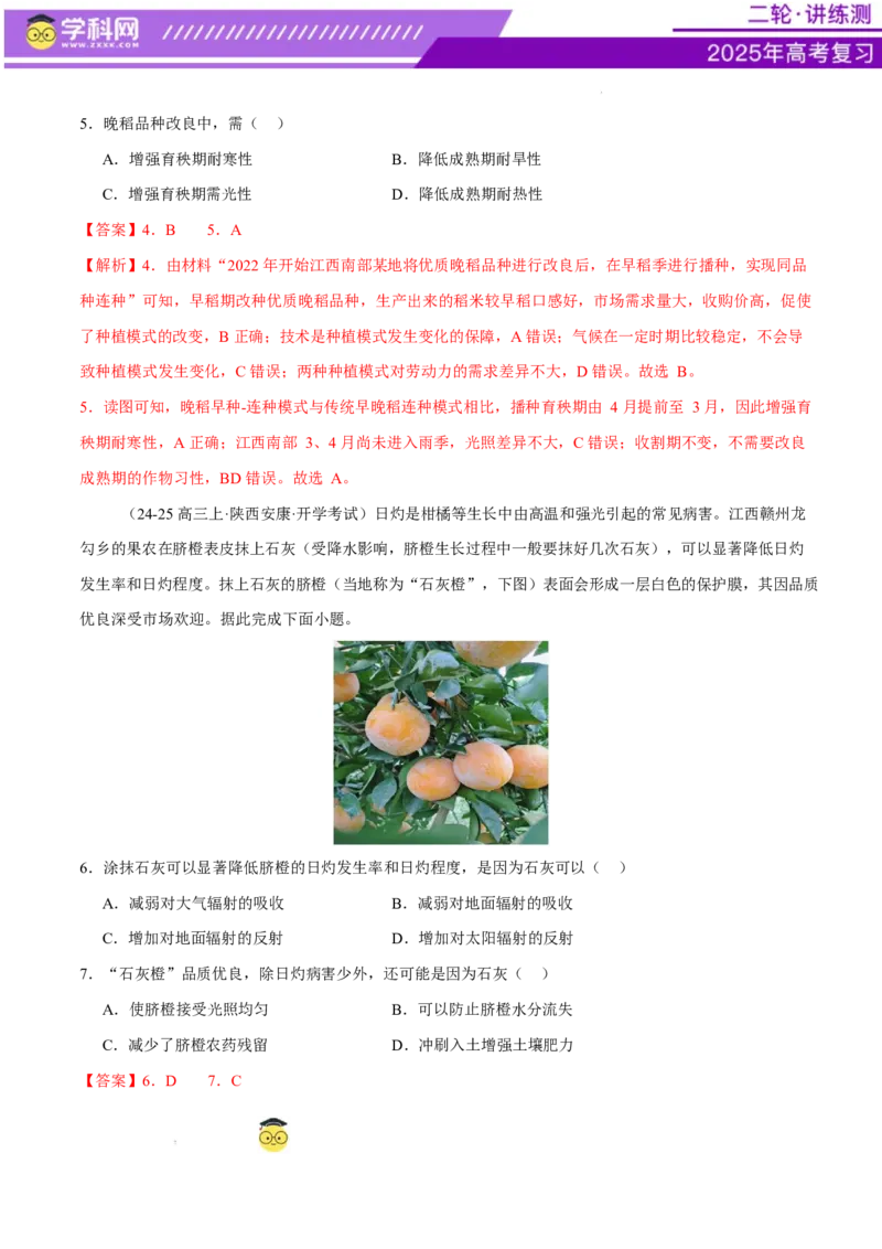 微专题农业技术、市场竞争力、新型服务业（练习）（解析版）_2025年新高考资料_二轮复习_上好课2025年高考地理二轮复习讲练测（新高考通用）3381954