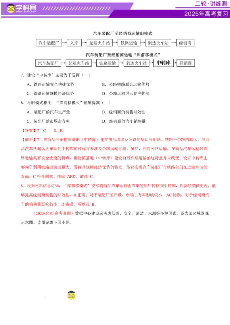 微专题农业技术、市场竞争力、新型服务业（练习）（解析版）_2025年新高考资料_二轮复习_上好课2025年高考地理二轮复习讲练测（新高考通用）3381954