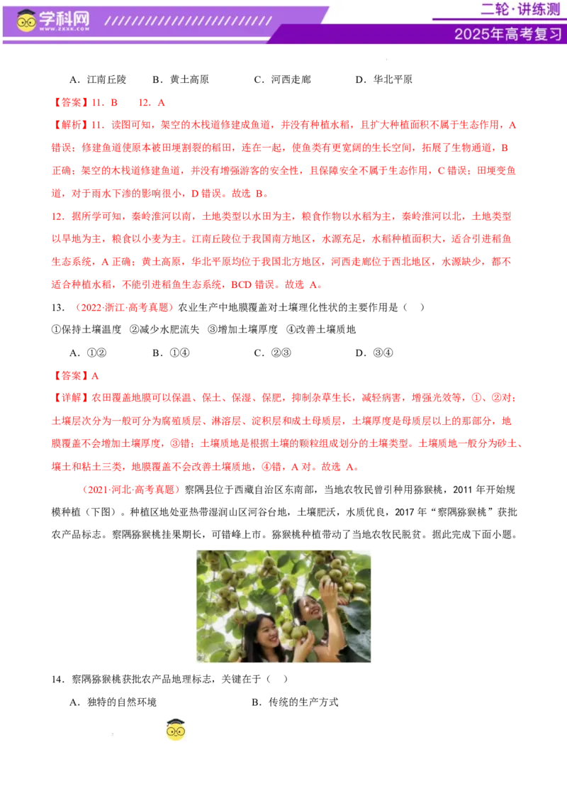微专题农业技术、市场竞争力、新型服务业（练习）（解析版）_2025年新高考资料_二轮复习_上好课2025年高考地理二轮复习讲练测（新高考通用）3381954