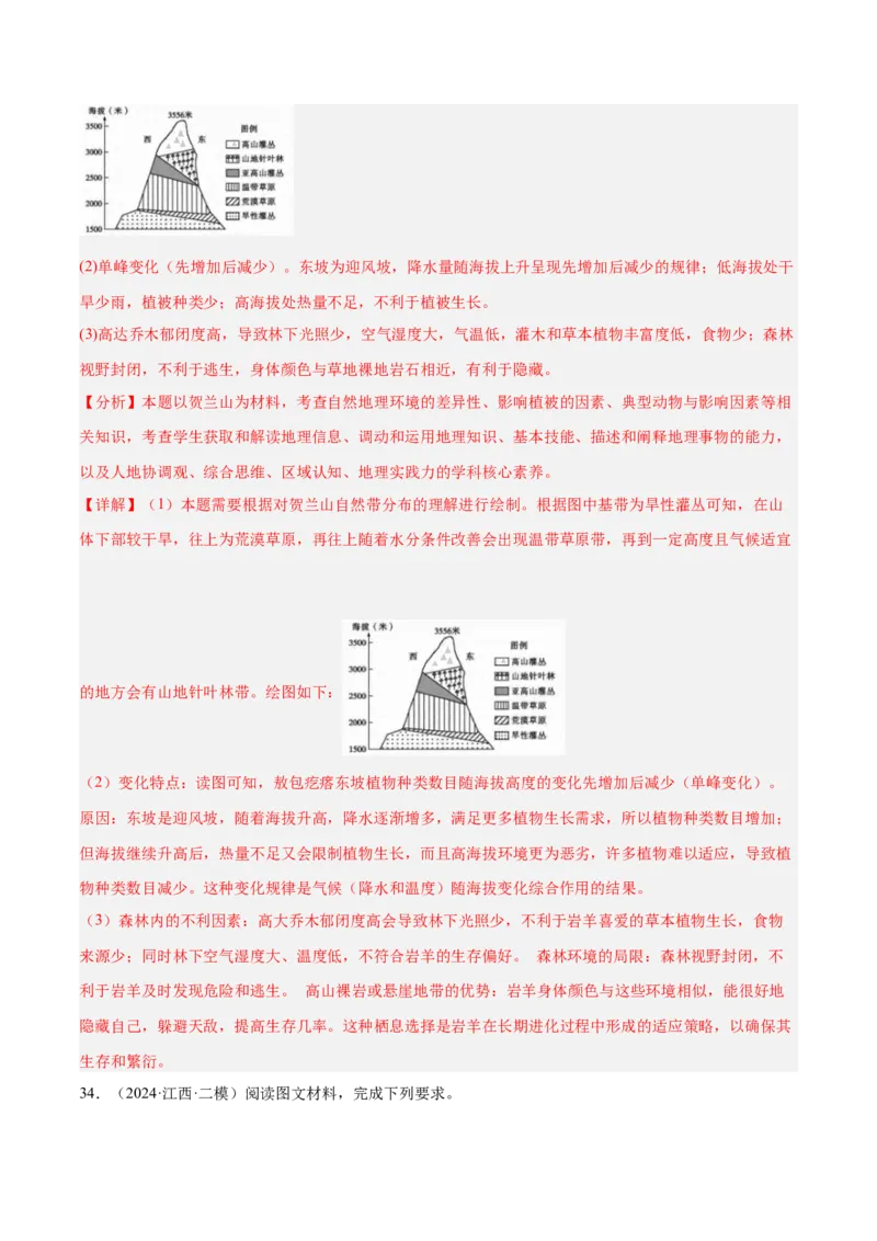 消灭易错自然地理非选择题35题专练（解析版）_2025年新高考资料_二轮复习_2025年高三地理高考二轮复习专项提升（新高考通用）3405802_易错专练