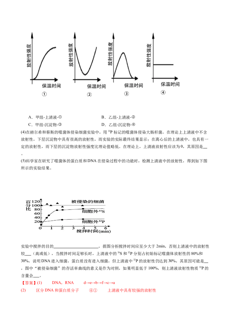 第20讲DNA是主要的遗传物质（练习）（解析版）_2024年新高考资料_1.2024一轮复习_2024年高考生物一轮复习讲练测（新教材新高考）