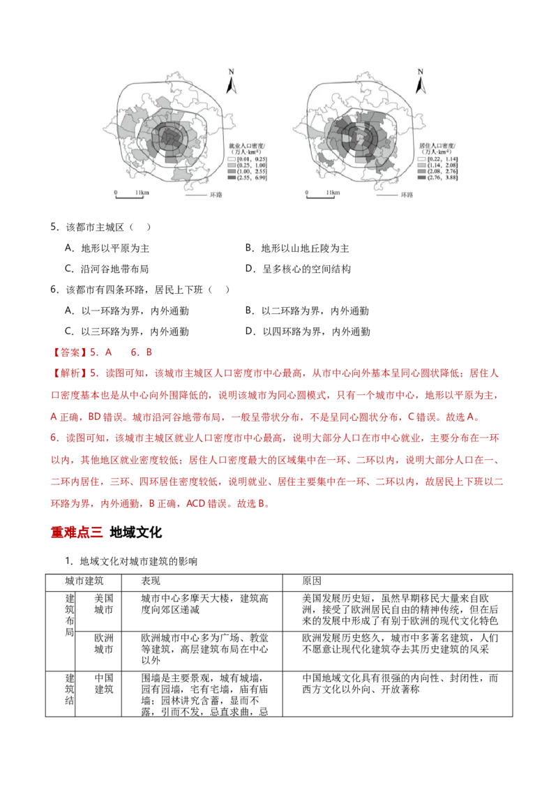 重难点08人口、城镇与大都市辐射（解析版）_2025年新高考资料_二轮复习_01高考语文等多个文件_2025年高三地理高考二轮复习专项提升_重点&middot;难点&middot;热点专练（分地区）_新高考通用