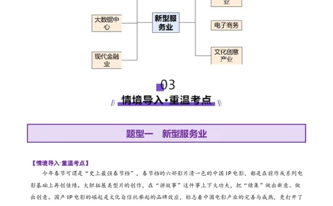 微专题新型服务业（讲义）（解析版）_2025年新高考资料_二轮复习_01高考语文等多个文件_2025年高三地理高考二轮复习专项提升_二轮讲义