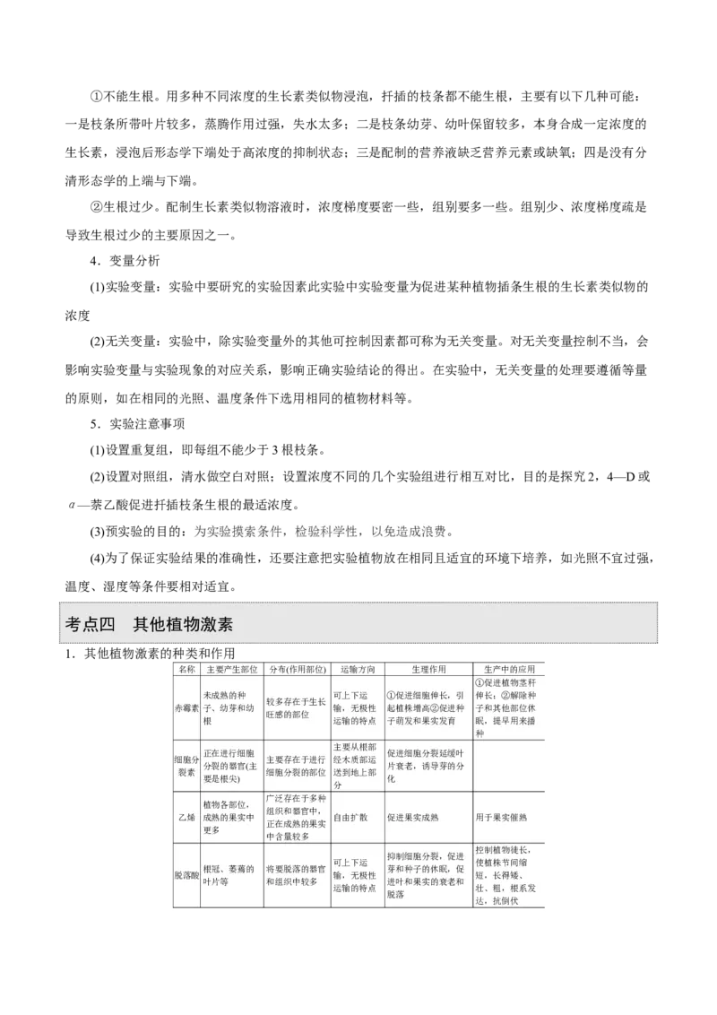 GKSW150_第24讲植物的激素调节-备战2022年高考生物一轮复习精品讲义（人教版）(原卷版)_新高考复习资料_2022年新高考复习资料_备战2022新高考生物一轮复习精品讲义（人教版）