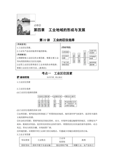 36必修②第4章工业地域的形成与发展第22讲工业的区位选择_通用版（老高考）复习资料_2023年复习资料_地理高三一轮复习系列_地理高三一轮复习系列《一轮复习讲义》（学生版）