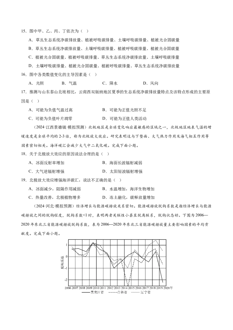 热点04海&mdash;气相互作用与碳中和（原卷版）_2025年新高考资料_二轮复习_01高考语文等多个文件_2025年高三地理高考二轮复习专项提升_重点&middot;难点&middot;热点专练（分地区）_广东专用