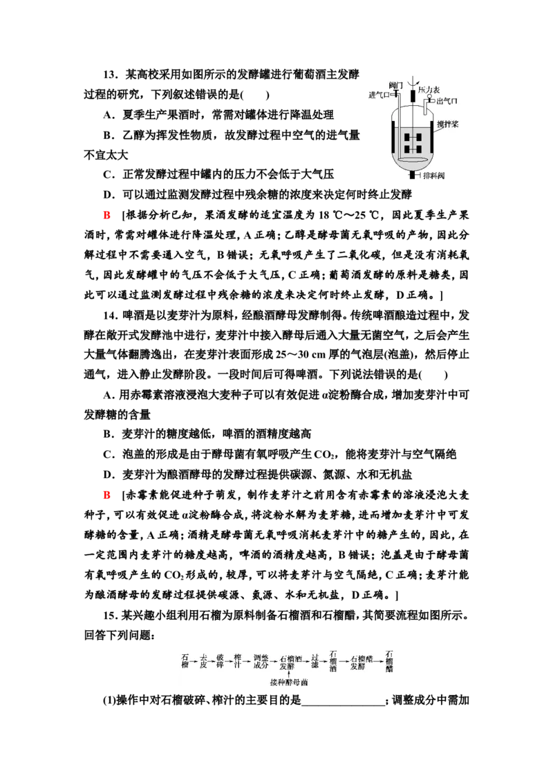 [13326530]备考2023生物课时分层作业35　传统发酵技术的应用和发酵工程及应用(含解析）_新高考复习资料_2023年新高考复习资料_专项复习_备考2023新高考生物课时分层作业