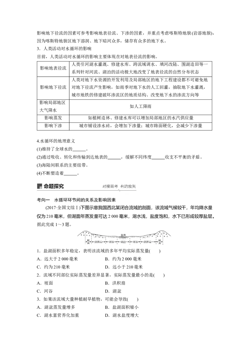 15必修①第4章地球上的水第10讲　自然界的水循环和水资源的合理利用_通用版（老高考）复习资料_2023年复习资料_地理高三一轮复习系列