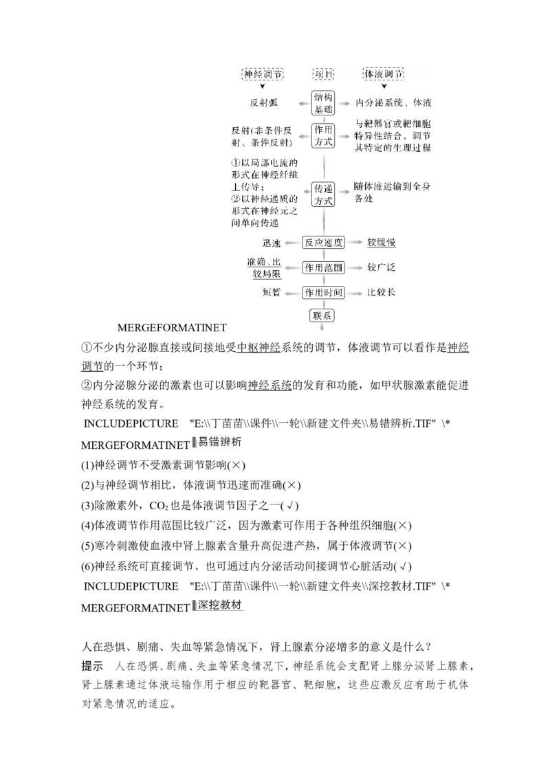 第24讲体液调节_2024年新高考资料_1.2024一轮复习_2024年高考生物一轮复习讲义（新人教版）_另附1套Word版题库_选择性必修1_第八单元稳态与调节