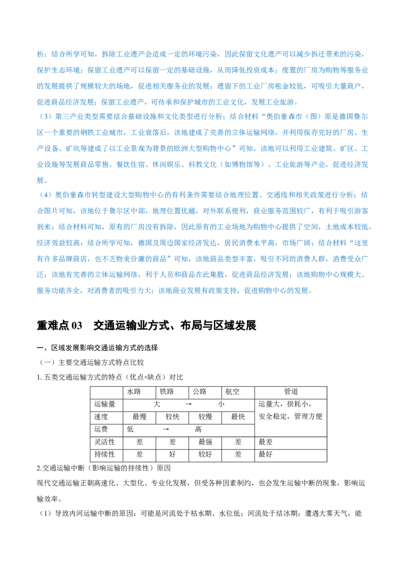 重难点专题14服务业区位选择与区域发展（原卷版）_2025年新高考资料_二轮复习_01高考语文等多个文件_2025年高三地理高考二轮复习专项提升_重点&middot;难点&middot;热点专练（分地区）_上海专用