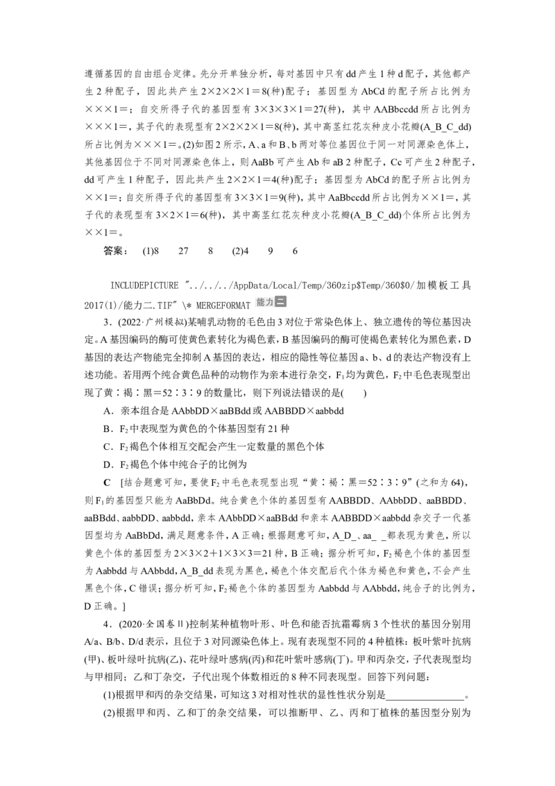 [12533086]高中生物一轮复习学案：第15讲　基因的自由组合定律_新高考复习资料_2023年新高考复习资料_一轮复习_精讲精练2023届新高考生物一轮复习学案