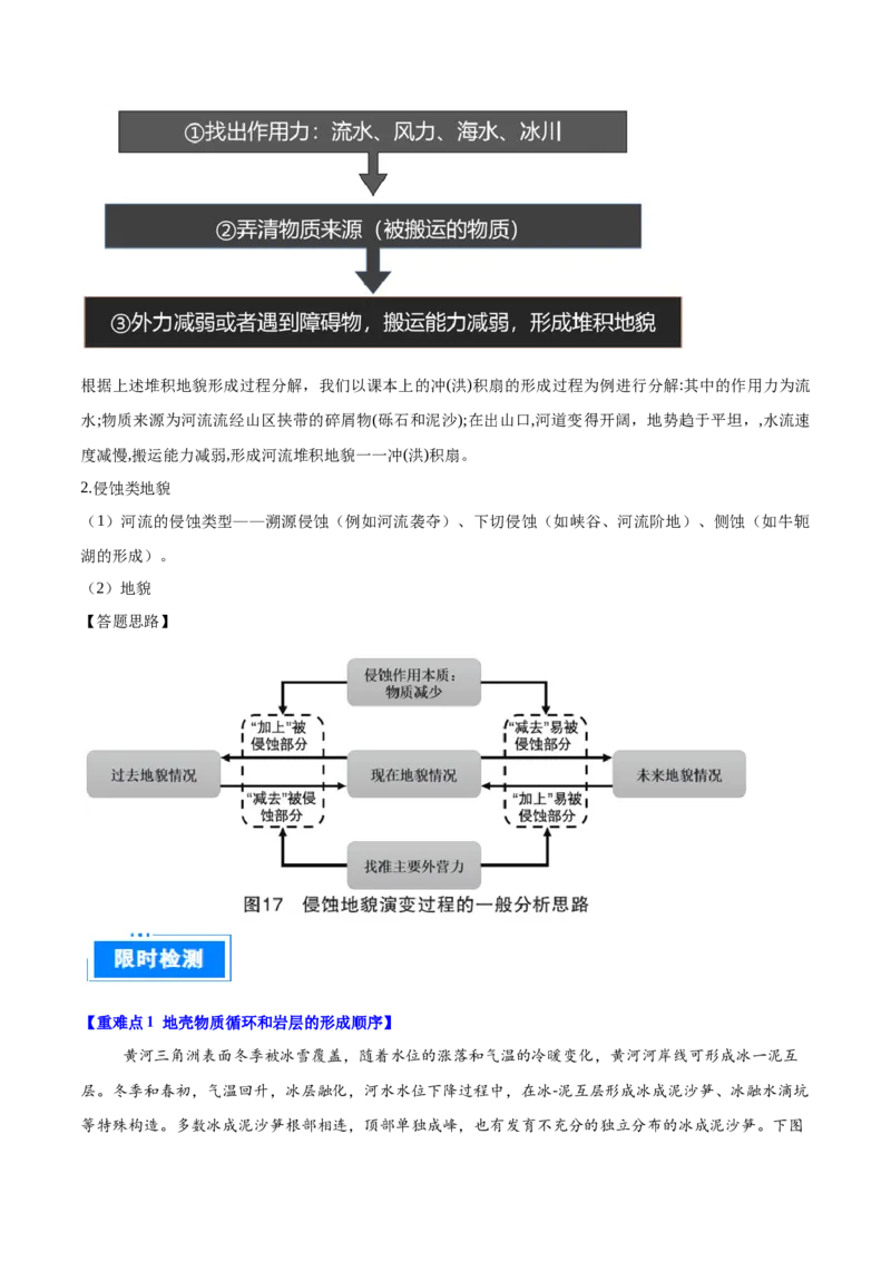 重难点07地表形态变化（原卷版）_2025年新高考资料_二轮复习_2025年高三地理高考二轮复习专项提升（新高考通用）3405802_重点&middot;难点&middot;热点专练（分地区）