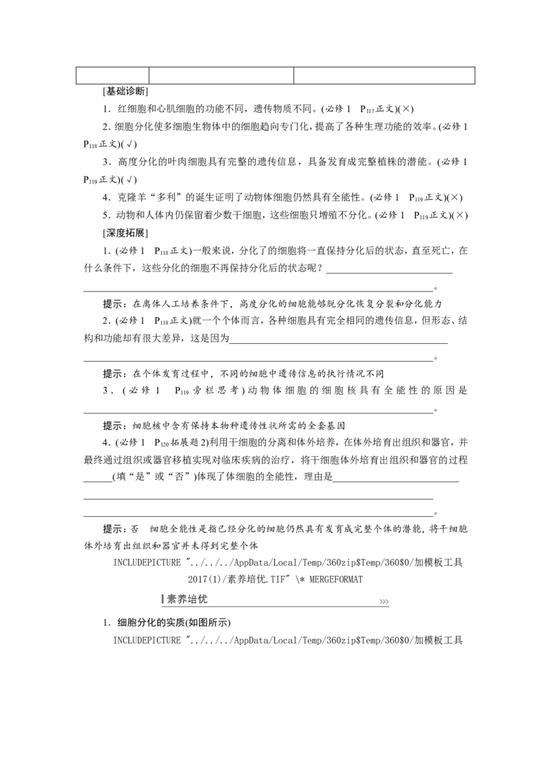 [12533083]高中生物一轮复习学案：第13讲　细胞的分化、衰老、凋亡与癌变_新高考复习资料_2023年新高考复习资料_一轮复习_精讲精练2023届新高考生物一轮复习学案