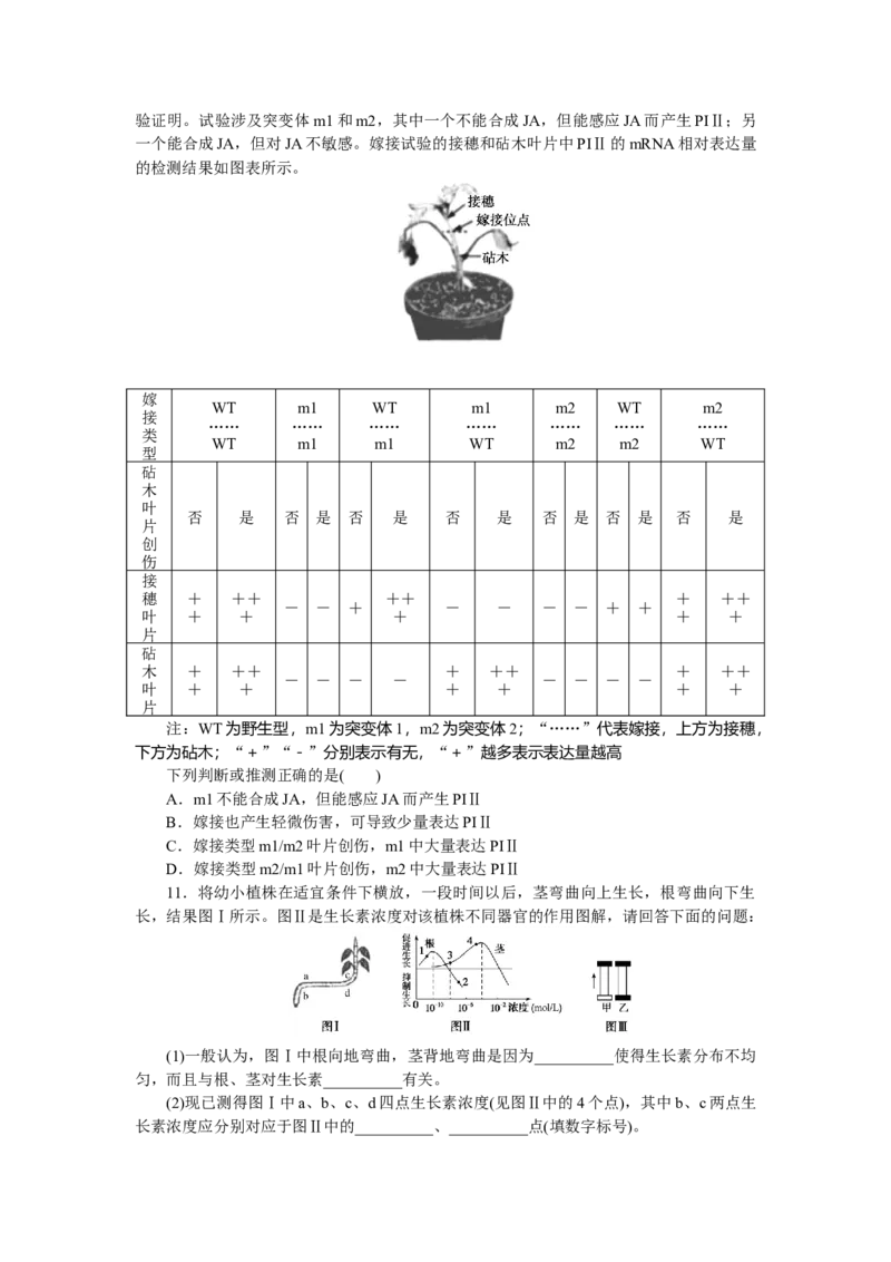 专练82　植物生命活动的调节综合练_新高考复习资料_2023年新高考复习资料_专项复习_2023《微专题&middot;小练习》&middot;生物&middot;新教材&middot;XL-7