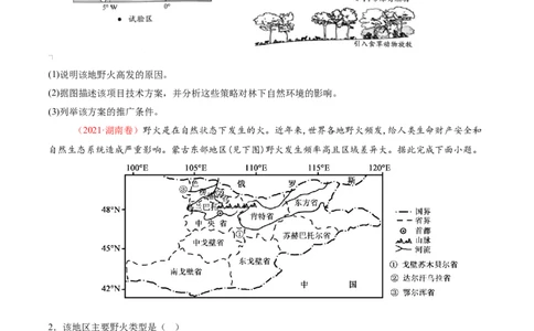 微专题森林火灾（讲义）（原卷版）_2025年新高考资料_二轮复习_01高考语文等多个文件_2025年高三地理高考二轮复习专项提升_二轮讲义