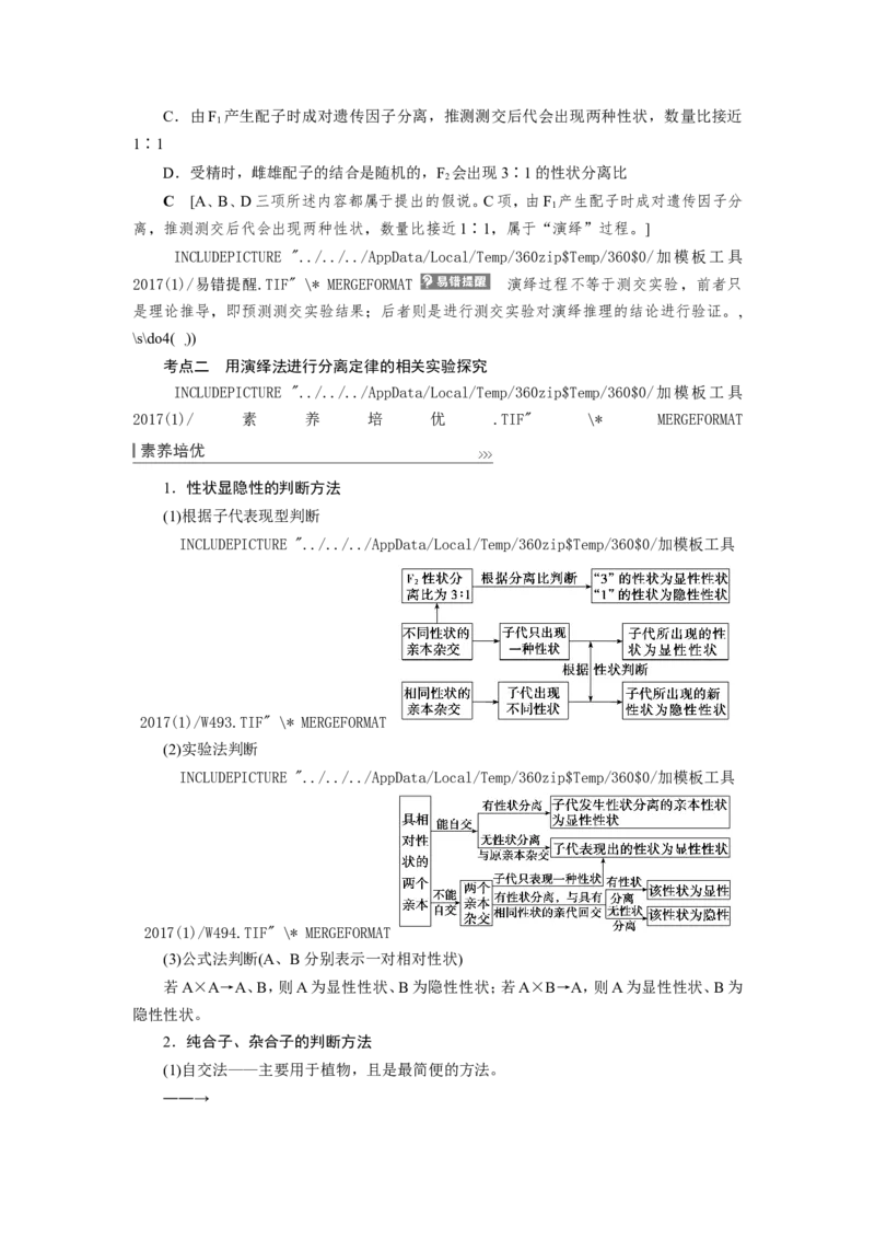 [12533085]高中生物一轮复习学案：第14讲　基因的分离定律_新高考复习资料_2023年新高考复习资料_一轮复习_精讲精练2023届新高考生物一轮复习学案
