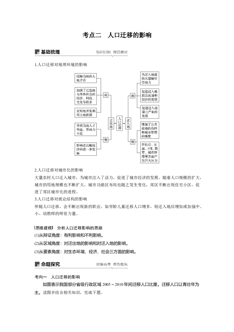 25必修②第1章人口的变化第16讲人口的空间变化_通用版（老高考）复习资料_2023年复习资料_地理高三一轮复习系列_地理高三一轮复习系列《一轮复习讲义》（学生版）