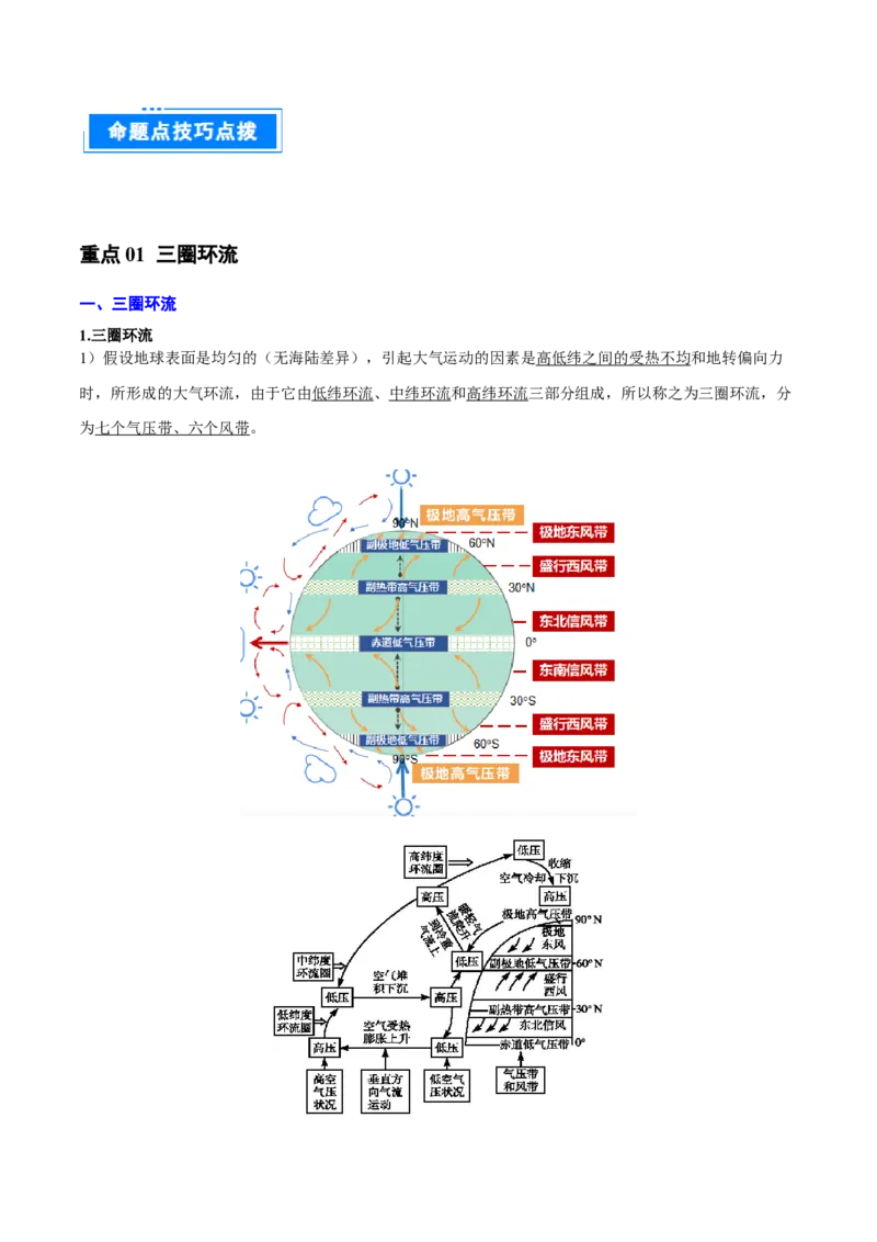 重难点04大气环流与气候（解析版）_2025年新高考资料_二轮复习_2025年高三地理高考二轮复习专项提升（新高考通用）3405802_重点&middot;难点&middot;热点专练（分地区）_天津专用