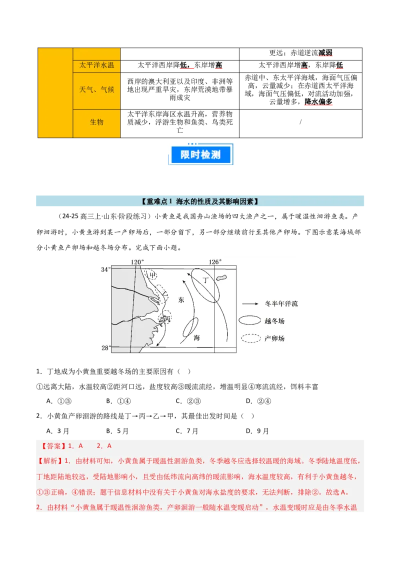 重难点08海水运动与人类活动（解析版）_2025年新高考资料_二轮复习_01高考语文等多个文件_2025年高三地理高考二轮复习专项提升_重点&middot;难点&middot;热点专练（分地区）_天津专用