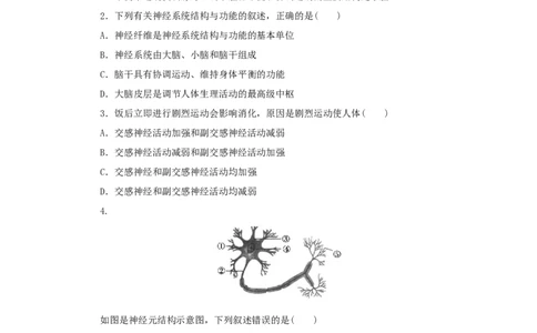 2023版新教材高考生物微专题小练习专练65神经调节的结构基础202208091234_通用版（老高考）复习资料_2023年复习资料_一轮复习_2023届高考生物一轮微专题100练