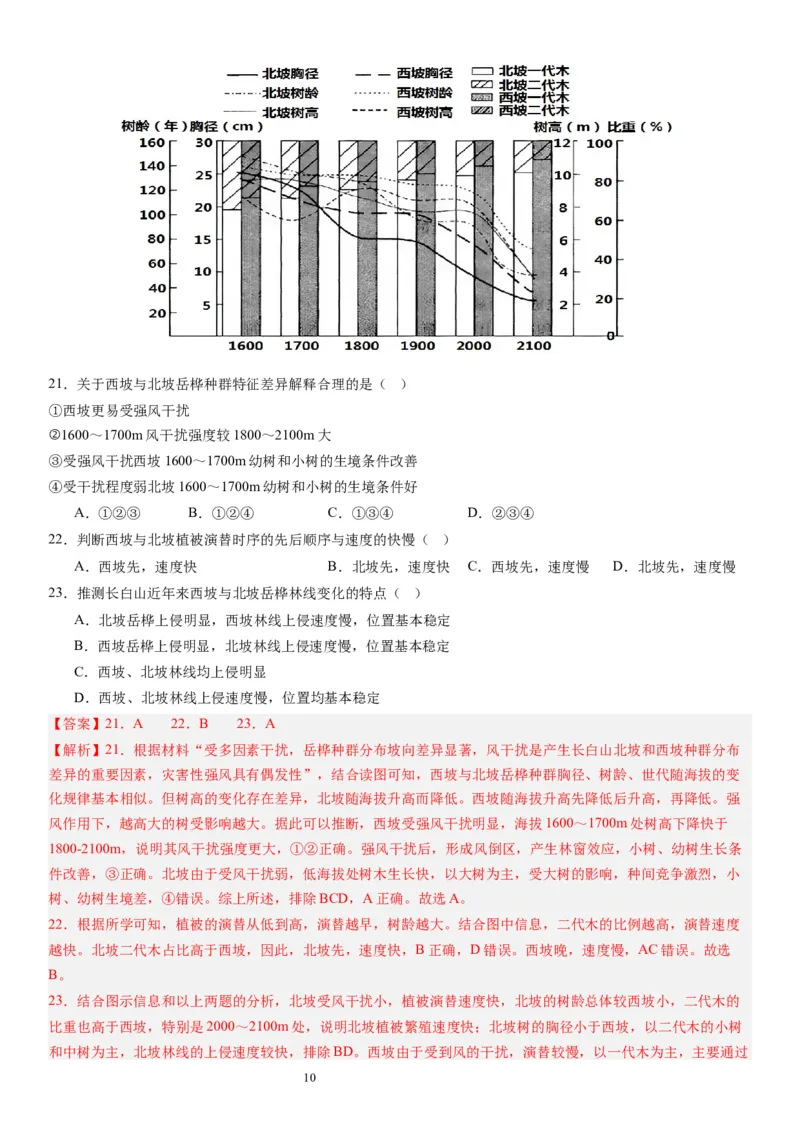 2024届高考一轮复习专题六地理环境的整体性和差异性第十八讲地理环境的整体性（解析版）_通用版（老高考）复习资料_2024年复习资料_专题训练