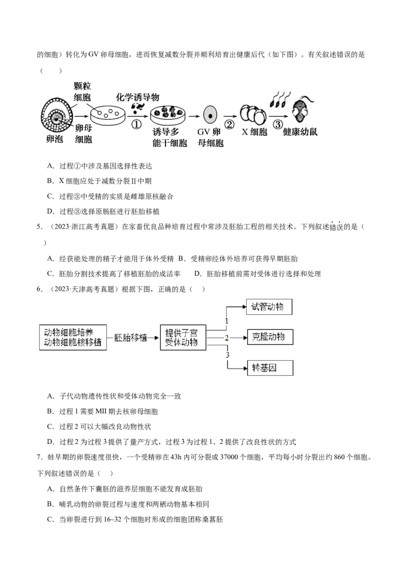 第17讲细胞工程（练习）（原卷版）_2024年新高考资料_2.2024二轮复习_2024年高考生物二轮复习讲练测（新教材新高考）