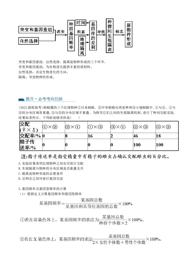 第24讲生物的进化（讲义）（学生版）_2024年新高考资料_1.2024一轮复习_2024年高考生物一轮复习讲练测（新教材新高考）