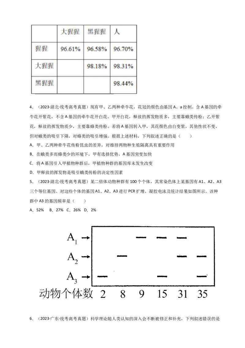 第24讲生物的进化（讲义）（学生版）_2024年新高考资料_1.2024一轮复习_2024年高考生物一轮复习讲练测（新教材新高考）