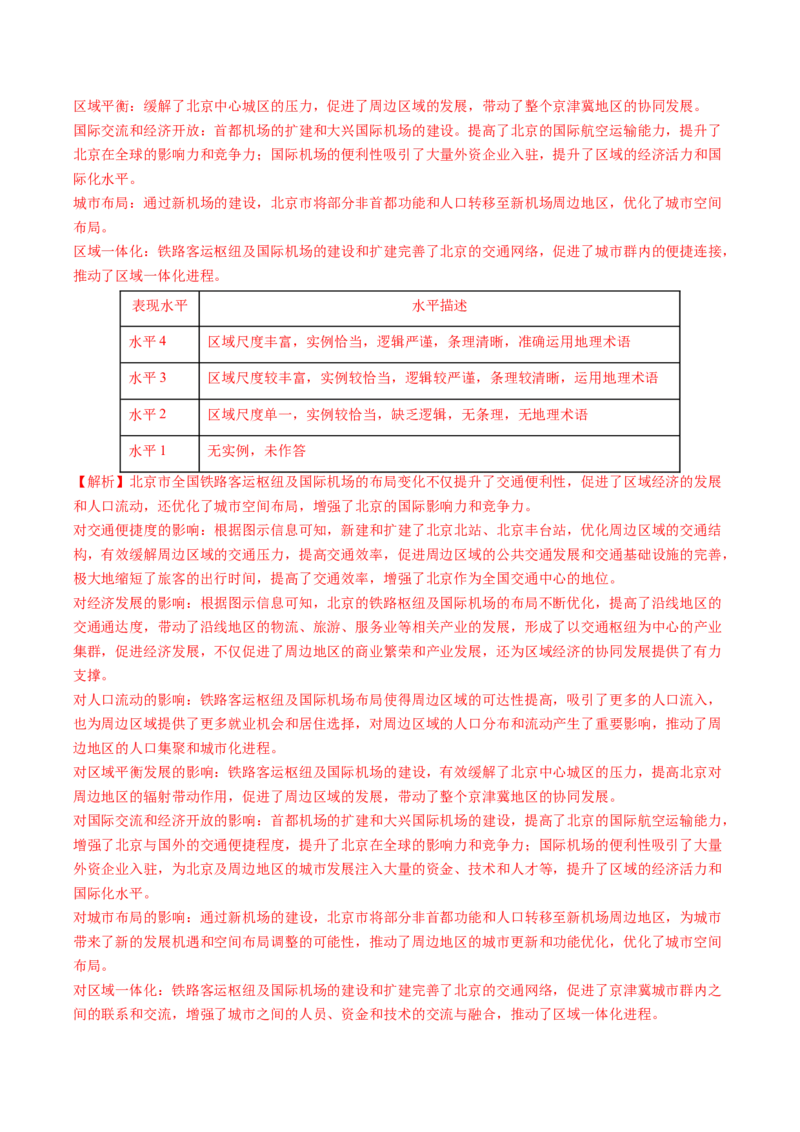 专题26交通布局的影响因素及交通对区域发展的影响描述方法与技巧（解析版）_2025年新高考资料_二轮复习_01高考语文等多个文件_2025年高三地理高考二轮复习专项提升_题型专练